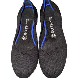 ROTHY’S Women’s THE FLAT Size 7.5 US Rounded Toe Flats Shoes BLACK Washable